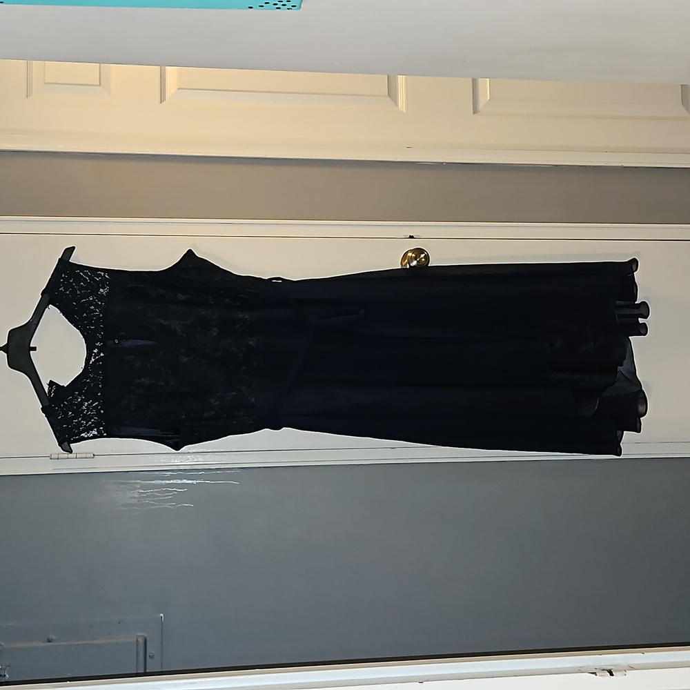 Navy hi low dress